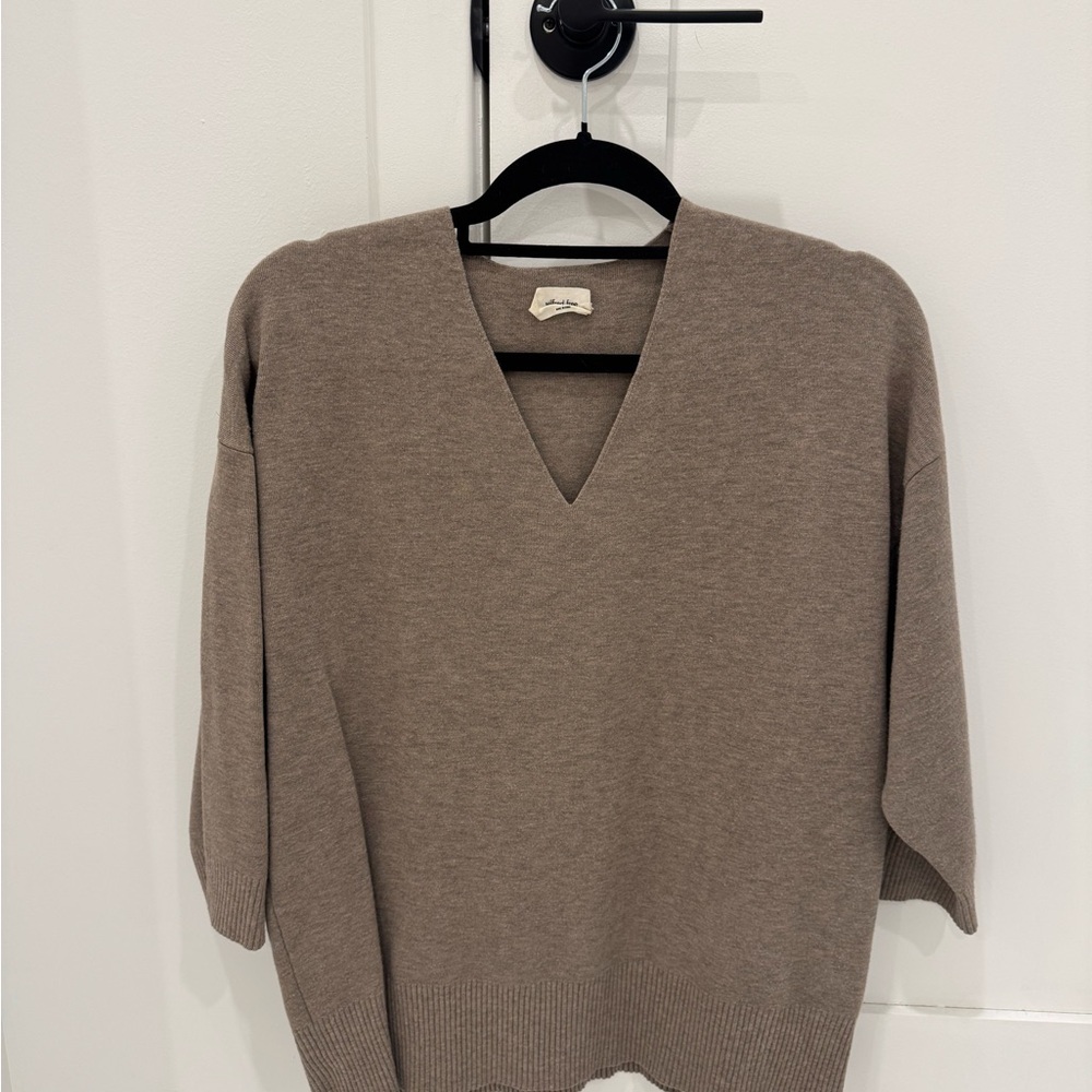 V-Neck Women's Sweater - Brown
